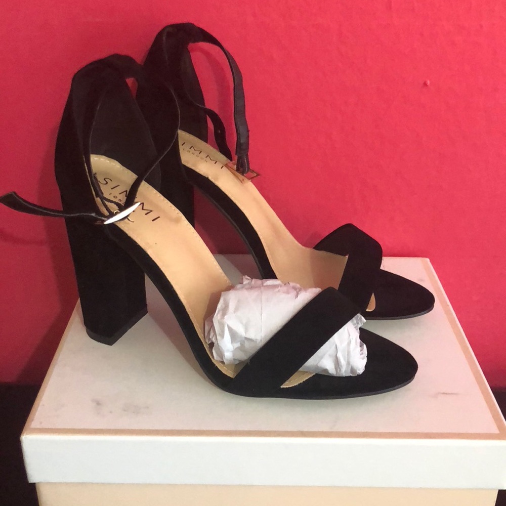 Black block heels